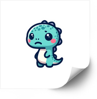 Thumbnail for Kawaii Sad Baby Dinosaur Sticker | Cute Funny Dino Vinyl Decal