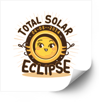 Thumbnail for Total Solar Eclipse April 2024 Sticker | Kawaii Cute Celestial Event Vinyl Decal