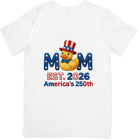 Thumbnail for Mom Est 2026 T-Shirt | Patriotic Americas 250th Rubber Duck Graphic Tee | New Mom Gift