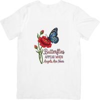 Thumbnail for Butterflies Appear When Angels Are Near T-Shirt | Floral Spiritual Butterfly Graphic Tee | Memorial Gift