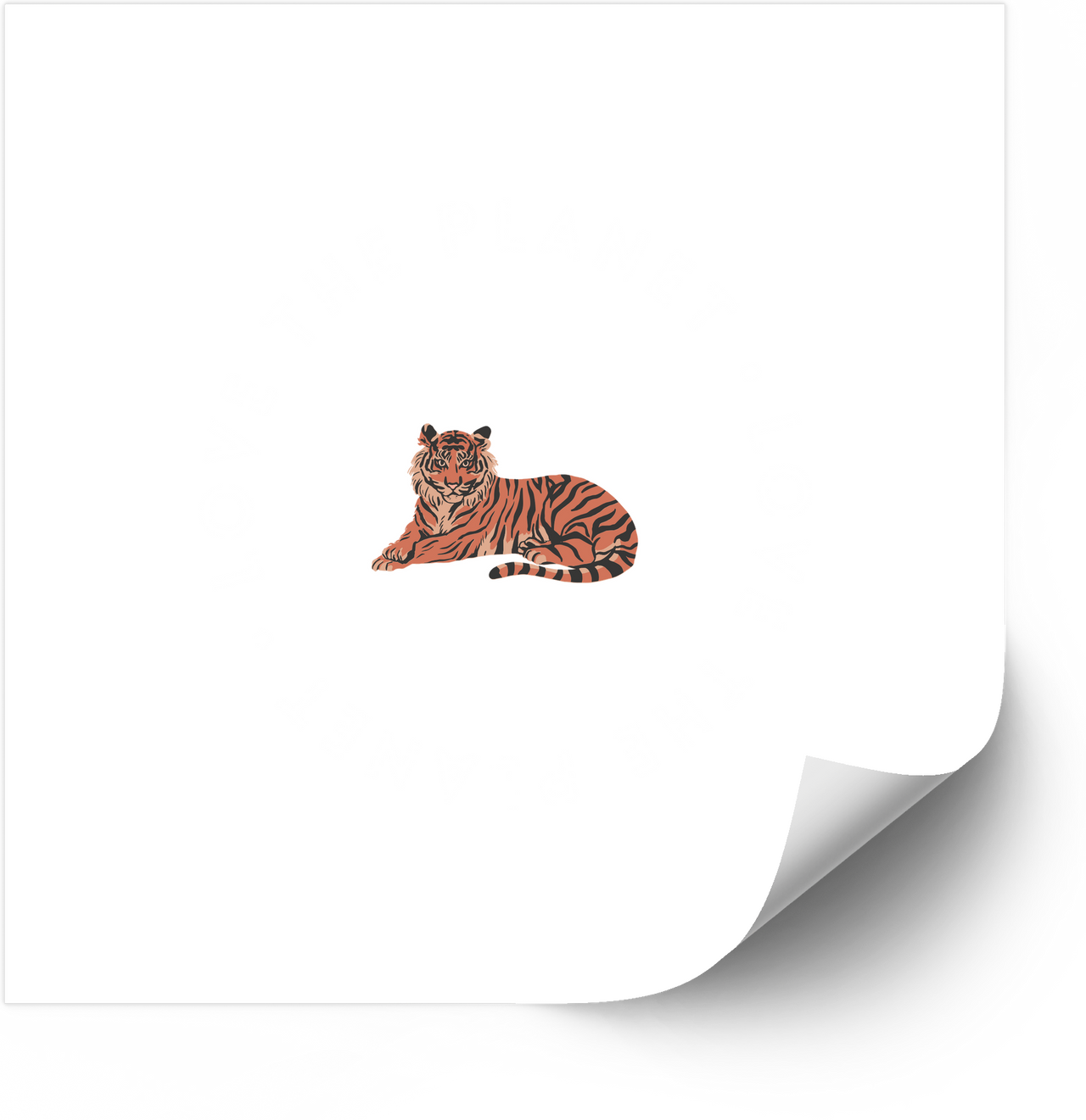 Tiger Resting Sticker | Minimalist Wildlife Animal Vinyl Decal