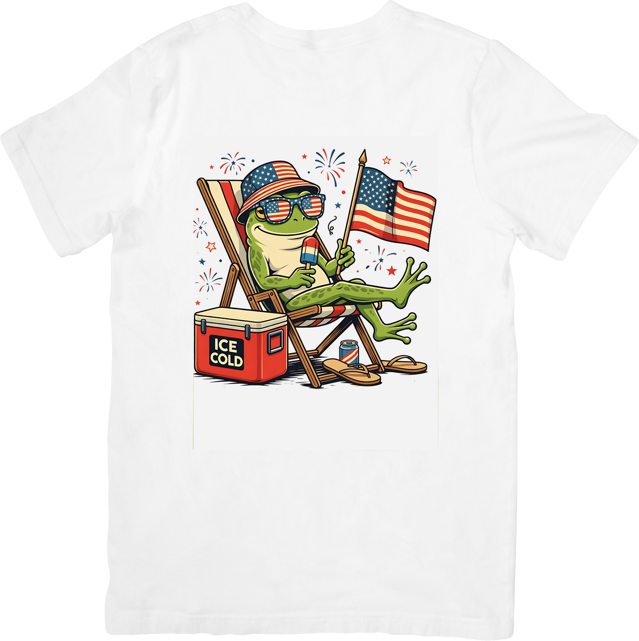 Patriotic Frog Fourth of July T-Shirt | Funny Retro America Flag Graphic Tee | Summer Gift