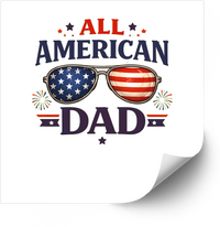 Thumbnail for All American Dad Sunglasses Sticker | Patriotic Fourth of July Fathers Day Vinyl Decal