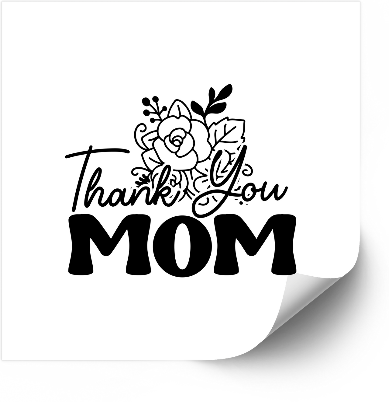 Thank You Mom Sticker | Floral Mothers Day Appreciation Vinyl Decal