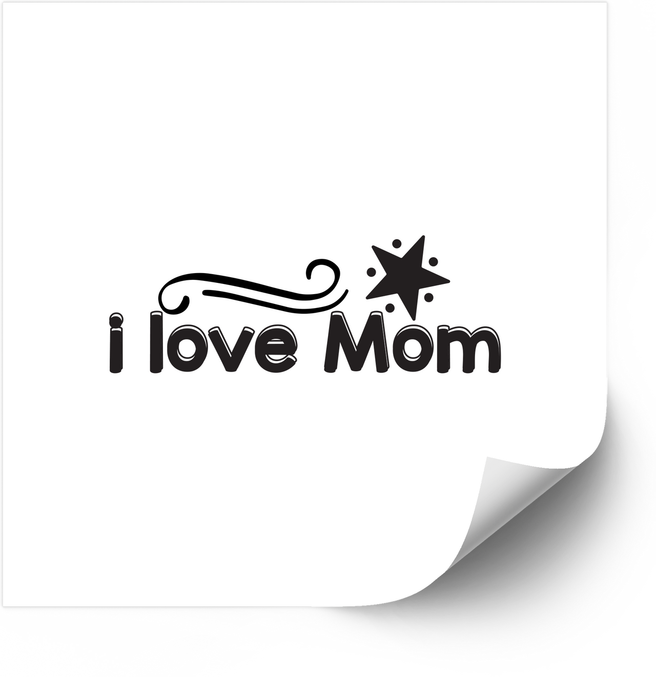 I Love Mom Star Sticker | Minimalist Mothers Day Appreciation Vinyl Decal