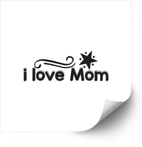 Thumbnail for I Love Mom Star Sticker | Minimalist Mothers Day Appreciation Vinyl Decal